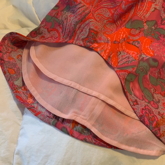 Beautiful CABI Tunic Pink Orange Mint Green Batik Print Sleeveless Top Like New! - Picture 9 of 10